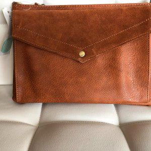 Street Level Abri Suede Envelope Clutch